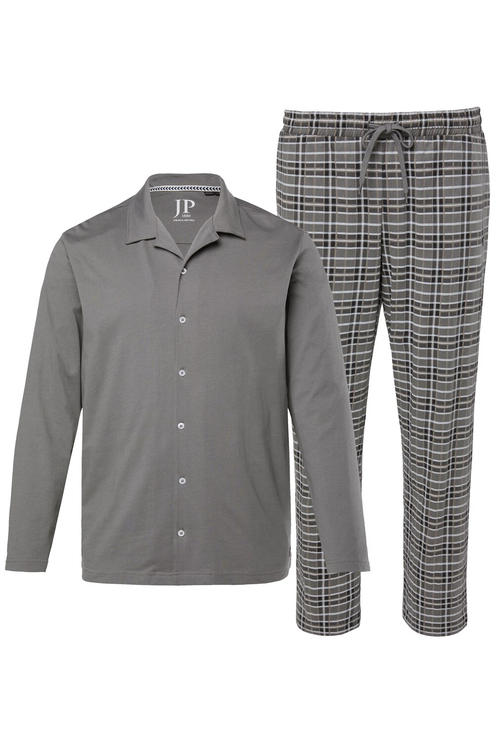 Stora storlekar Pyjamas, Her, grå, storlek: 8XL, Bomull, JP1880