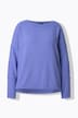 Sweatshirt, open randen, geribd, ronde hals, lange mouwen