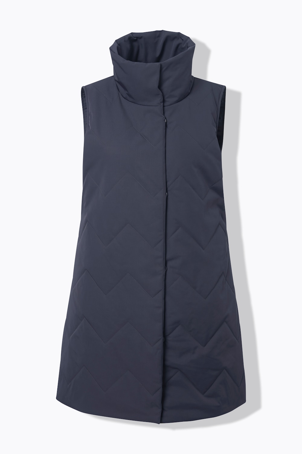 Stora storlekar Lång quiltad väst, Dam, grå, storlek: 46/48, Polyester, Ulla Popken