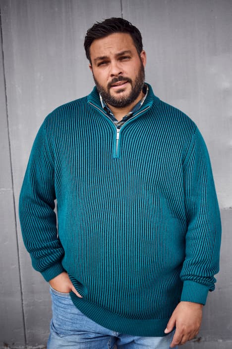 Men+ Troyer, Baumwolle, Zippkragen, bis 8 XL