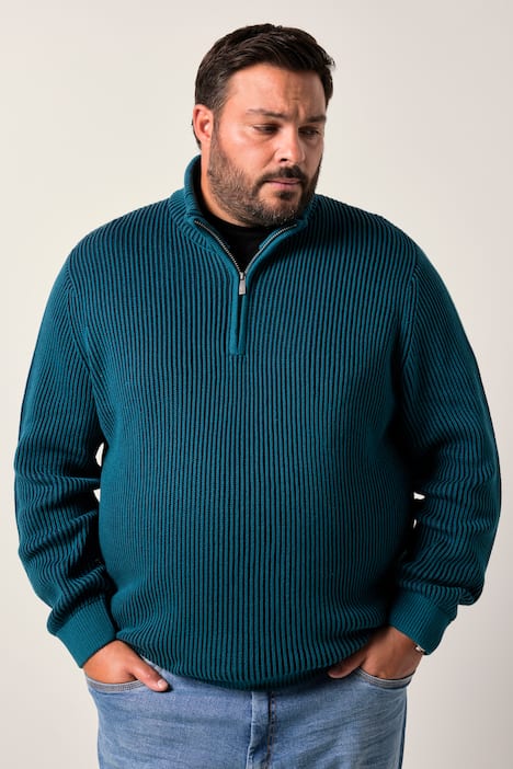 Men+ Troyer, Baumwolle, Zippkragen, bis 8 XL
