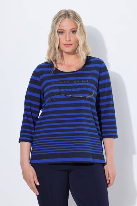 Shirt, Ringel, Classic, Rundhals, 3/4-Arm