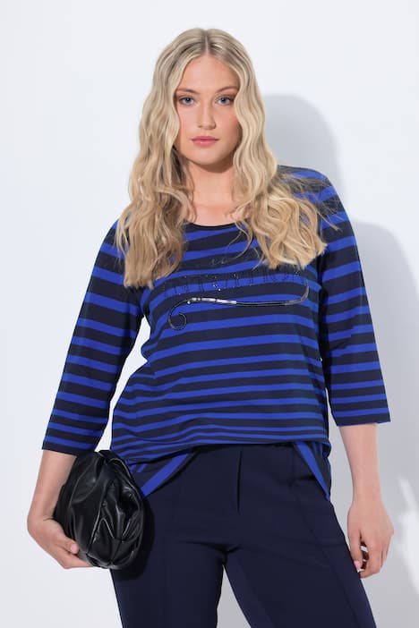 Shirt, Ringel, Classic, Rundhals, 3/4-Arm