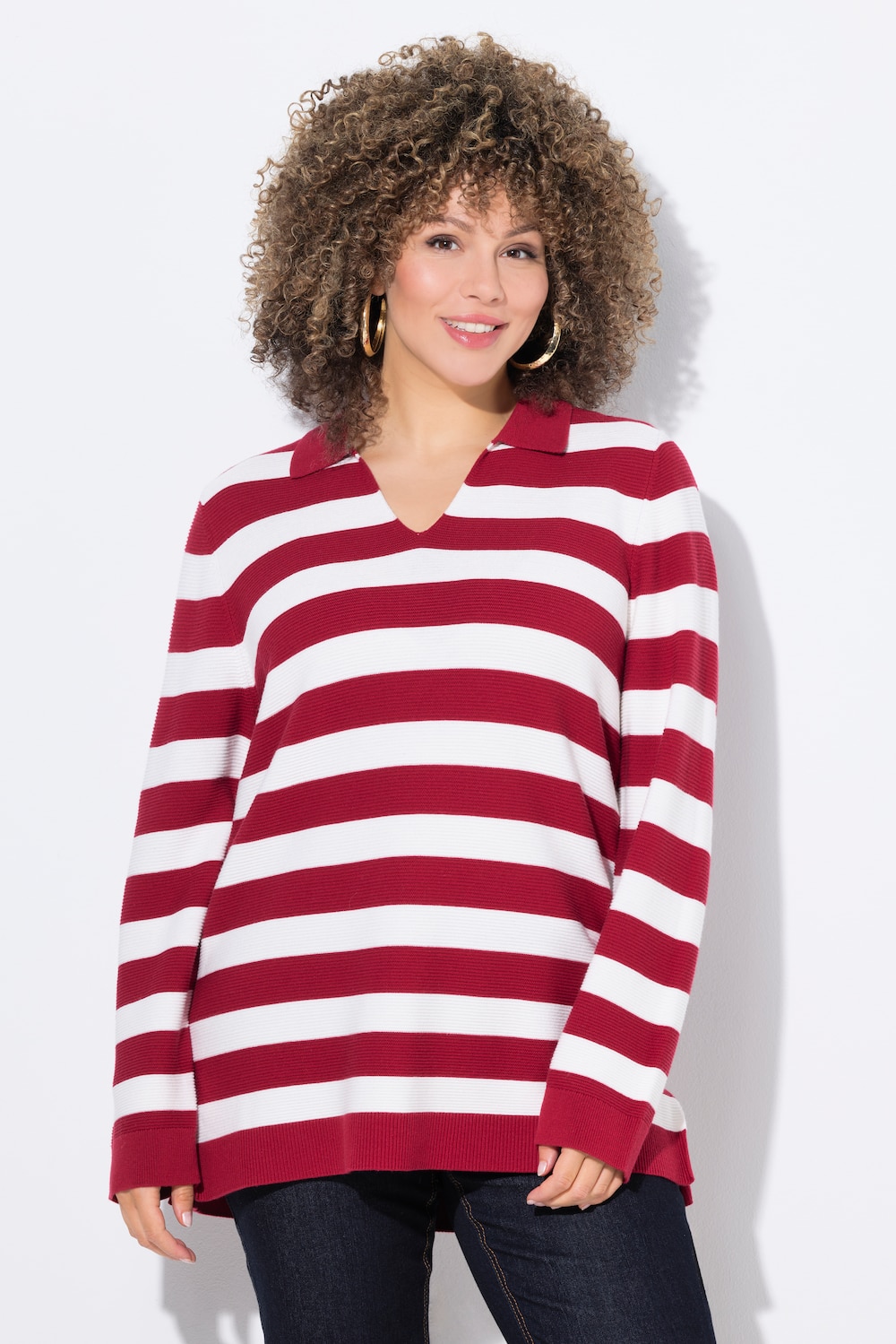 Große Größen Pullover, Damen, rot, Größe: 54/56, Synthetische Fasern/Polyester, Ulla Popken
