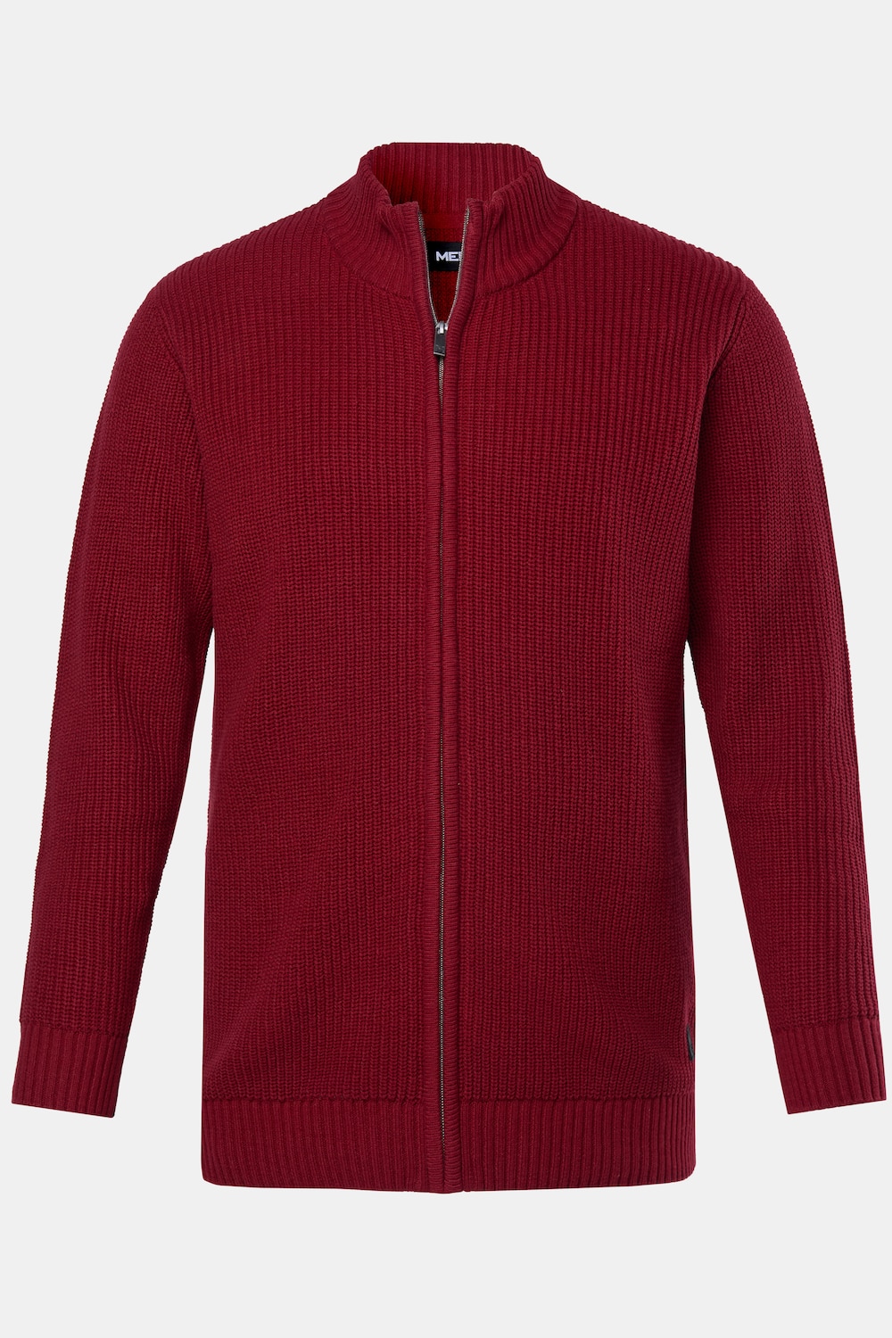 Men+ strikjakke, stående krave, lynlås, op til str. 8XL