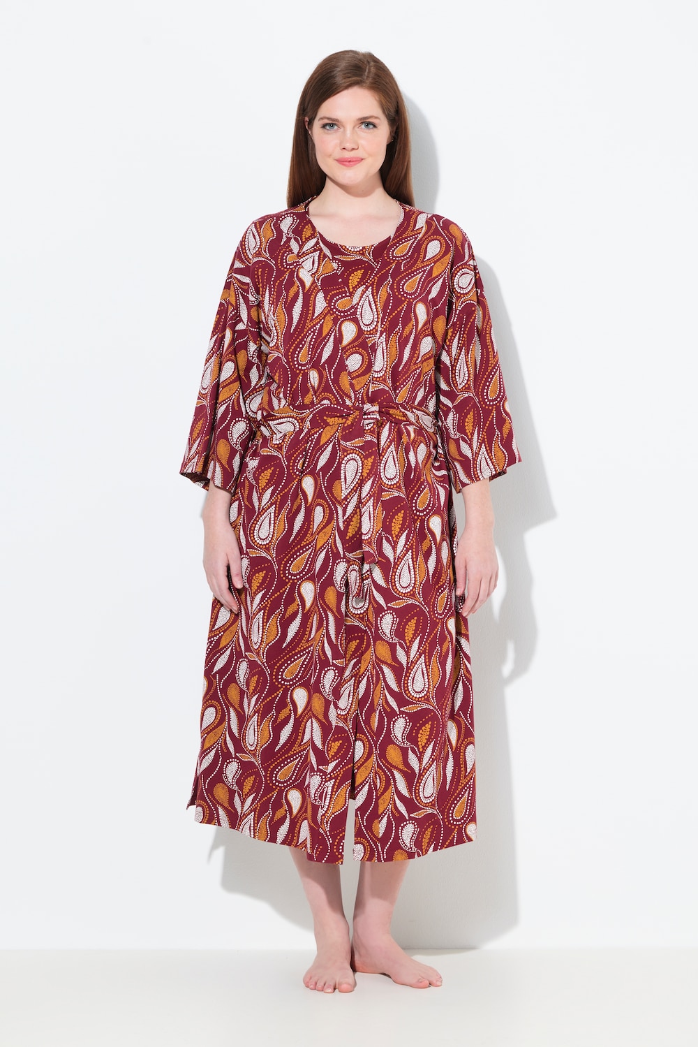 Große Größen Bademantel, Damen, rot, Größe: 50/52, Baumwolle, Ulla Popken