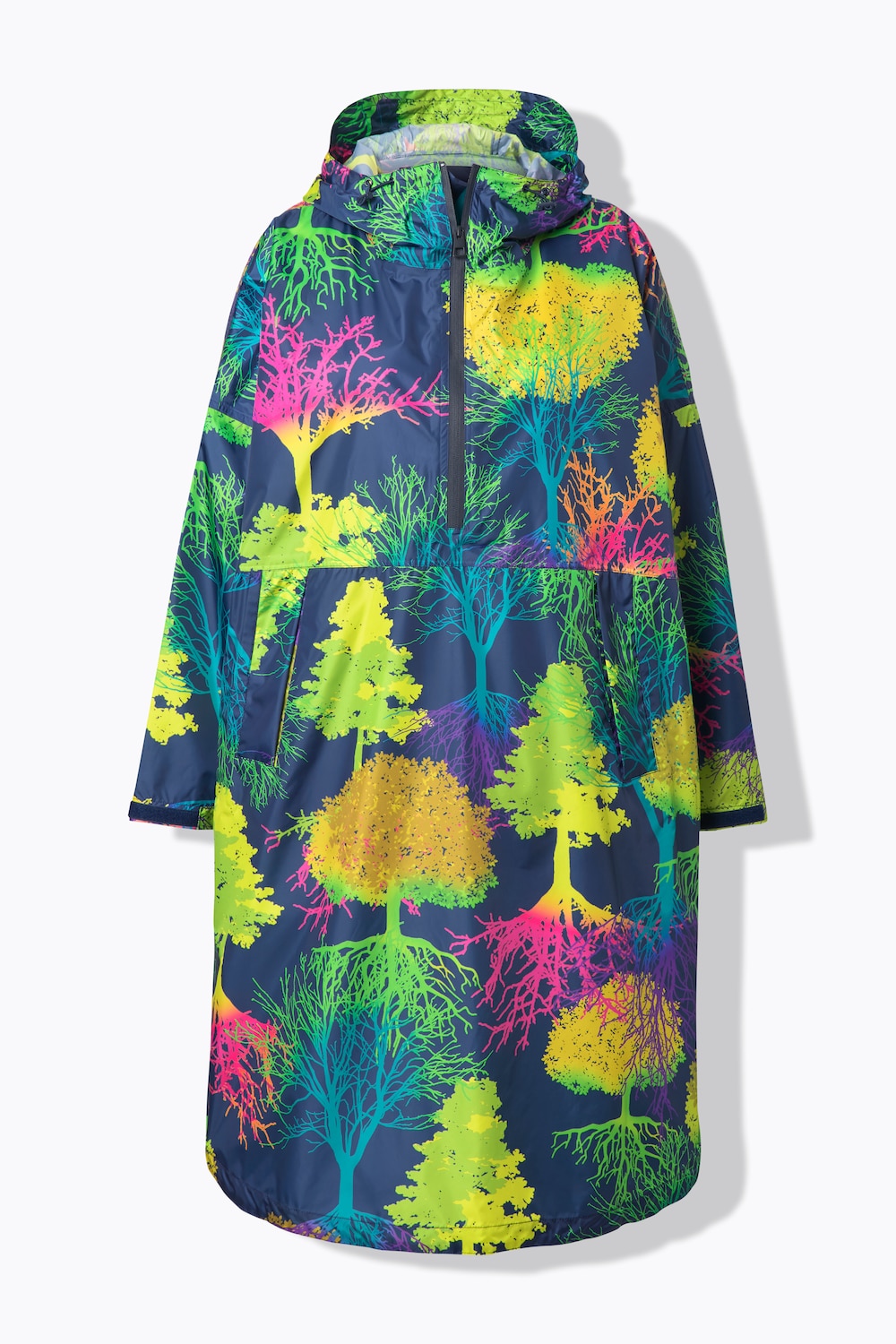 Stora storlekar Funktions-regncape, Dam, grön, storlek: One Size, Polyester, LAURASON