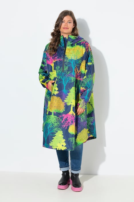 Funktions-Regencape, Unisex, Print, Kapuze