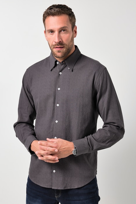 JP1880 flanellen overhemd, lange mouwen, print all-over, verborgen buttondown kraag, Modern-Fit, tot 8XL