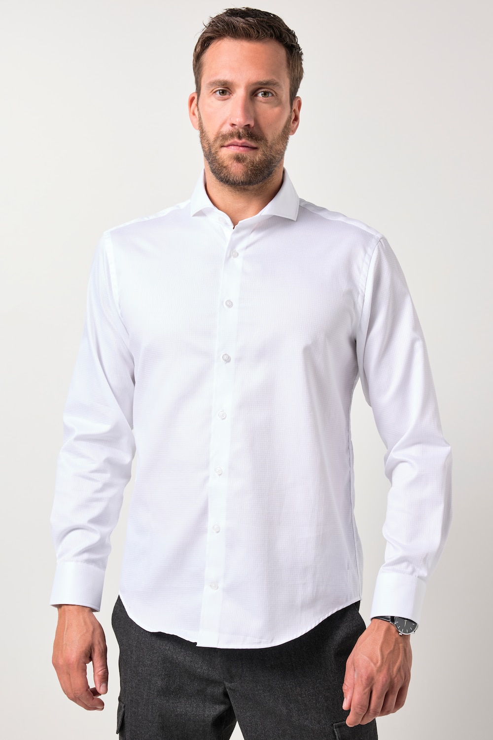 JP1880 Hemd, Langarm, Struktur, Haikragen, Modern Fit, bis 8 XL
