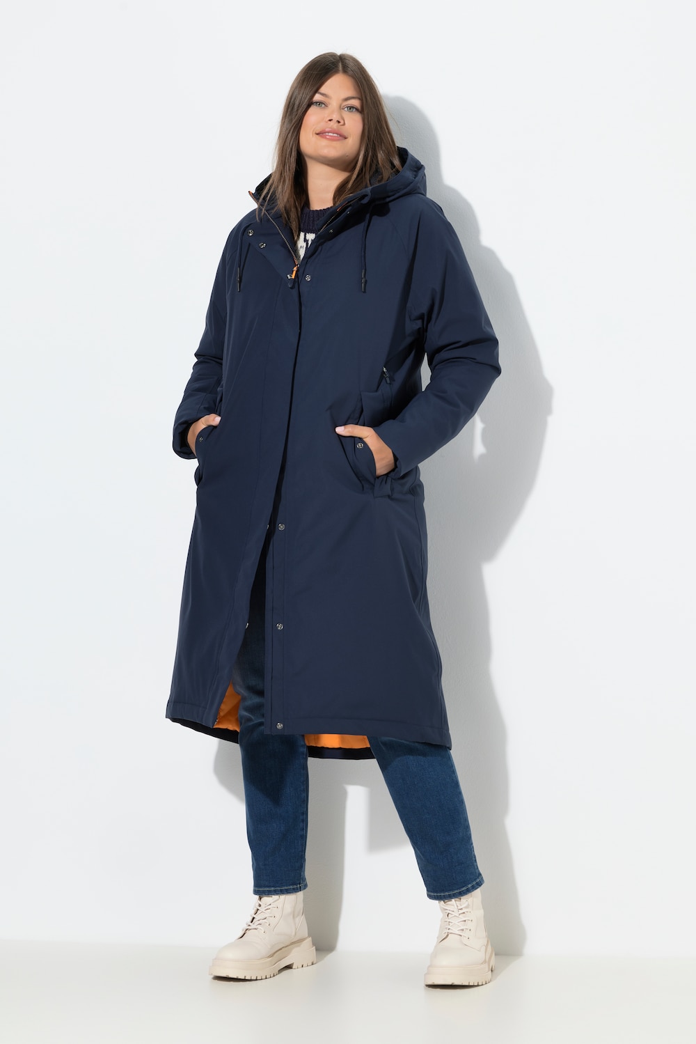Funktionsmantel, Kapuze, 2-Wege-Zipper, Doppeltaschen