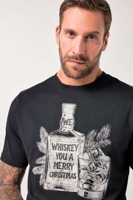 JP1880 T-shirt, korte mouwen, Kerstmis, X-Mas borstprint, tot 8XL