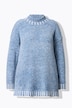 Poncho-pullover, chenille, oversized, opstaande kraag, lange mouwen