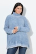 Poncho-pullover, chenille, oversized, opstaande kraag, lange mouwen