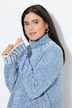 Poncho-pullover, chenille, oversized, opstaande kraag, lange mouwen