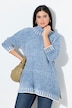Poncho-pullover, chenille, oversized, opstaande kraag, lange mouwen