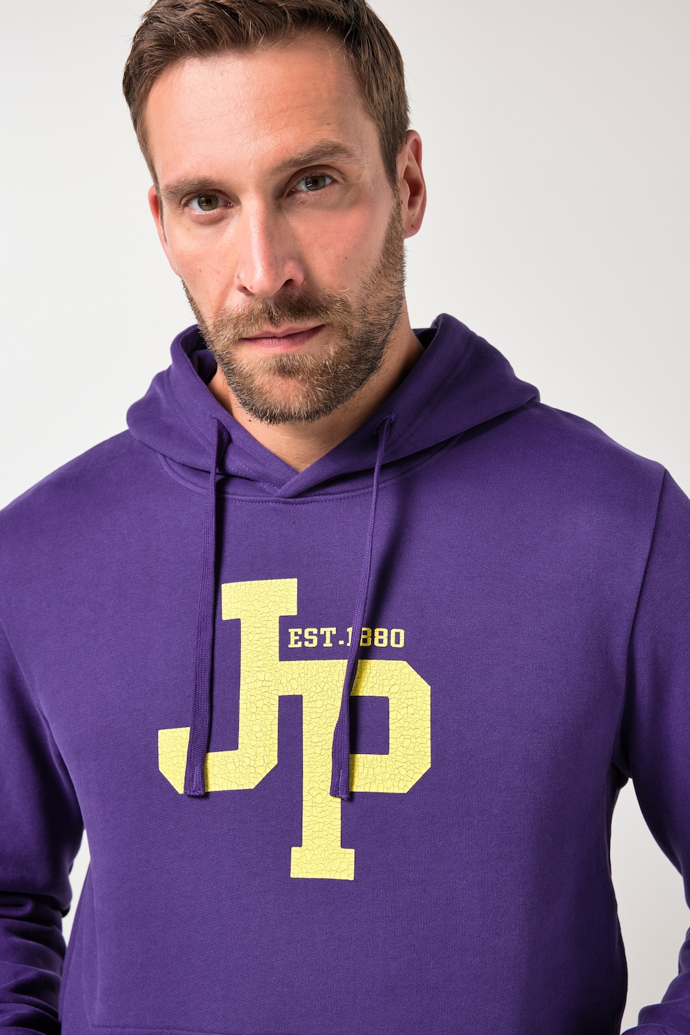 Stora storlekar Hoodie, Her, lila, storlek: 3XL, Bomull, JP1880