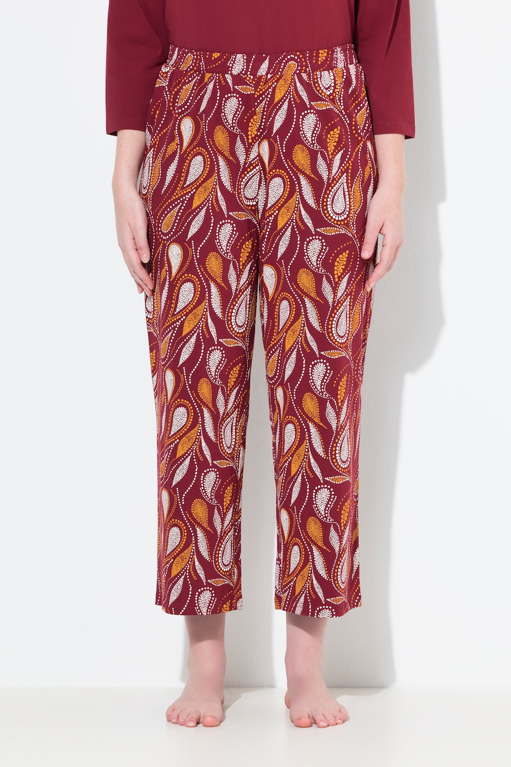 Große Größen Pyjama-Culotte, Damen, rot, Größe: 50/52, Baumwolle, Ulla Popken