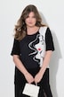 T-shirt, A-lijn, aan de voorkant zwart/wit, vrouwenmotief