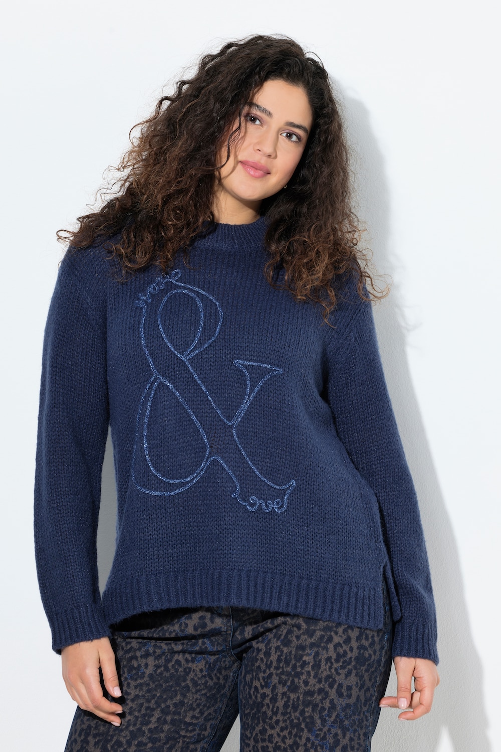 Große Größen Pullover, Damen, blau, Größe: 46/48, Synthetische Fasern/Polyester, Ulla Popken