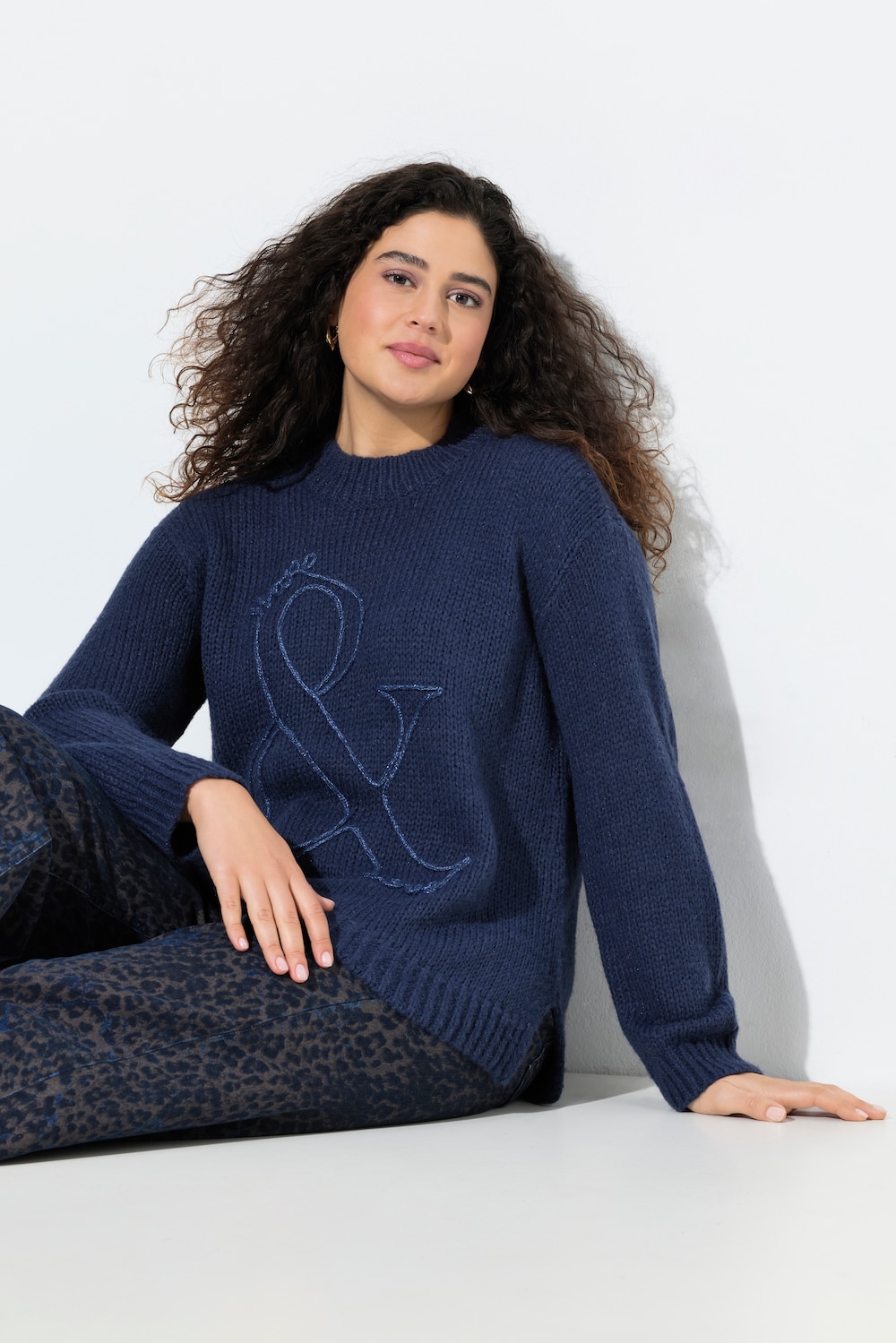 Große Größen Pullover, Damen, blau, Größe: 46/48, Synthetische Fasern/Polyester, Ulla Popken