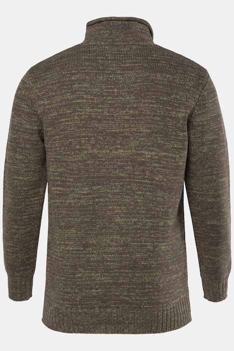 JP1880 Pullover, TwoTone-Grobstrick, Stehkragen, bis 7 XL