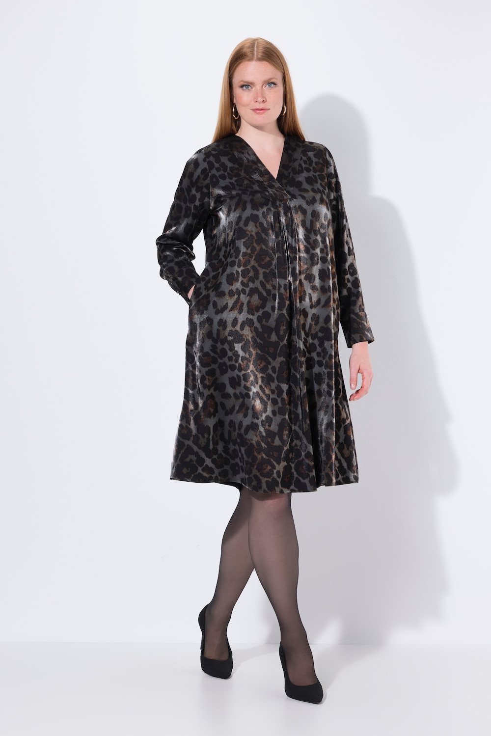 Große Größen Midikleid, Damen, blau, Größe: 50/52, Viskose/Polyester, Ulla Popken