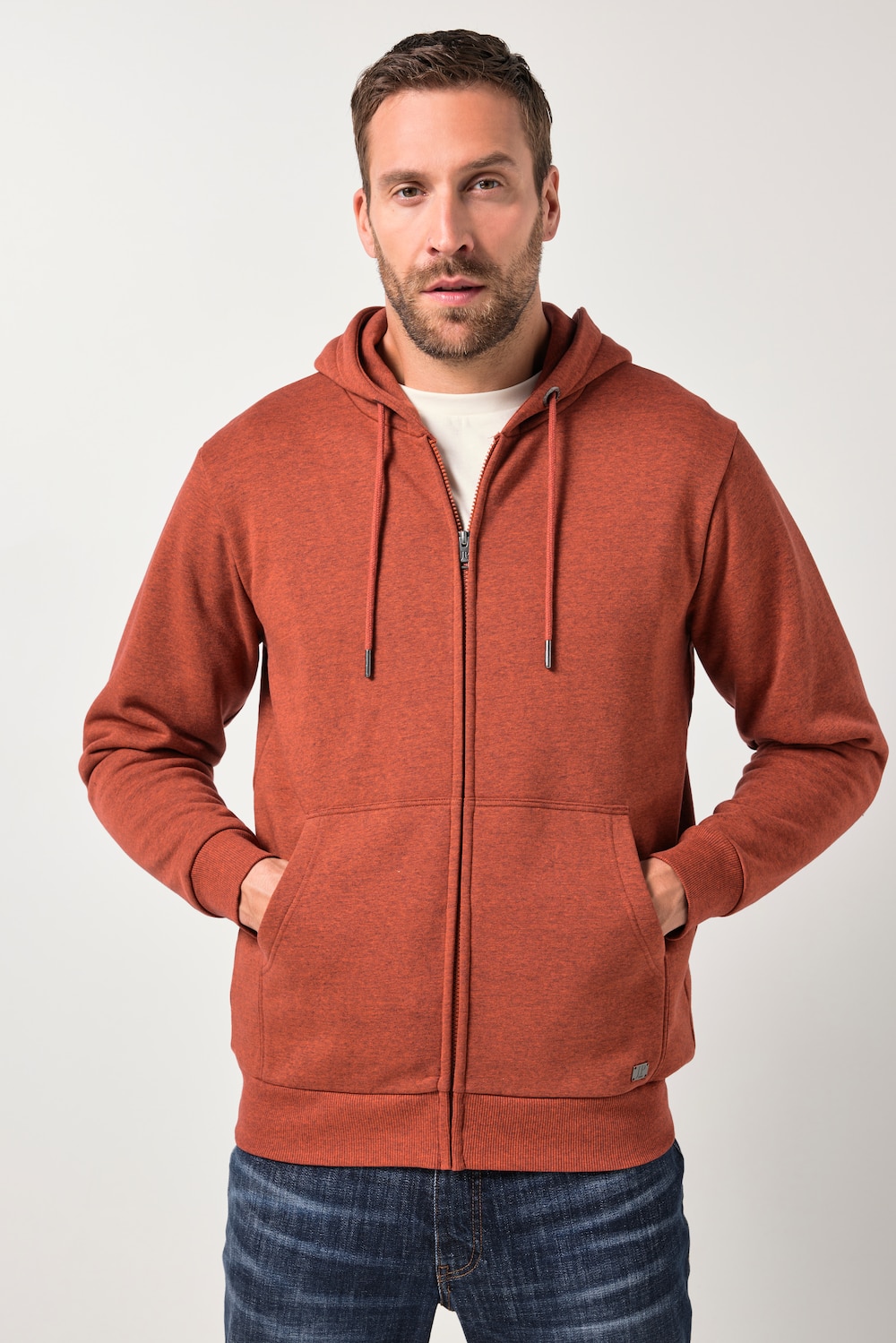JP1880 hoodie-jack, sweatstof jack met capuchon, rits, kangoeroezak, tot 8XL