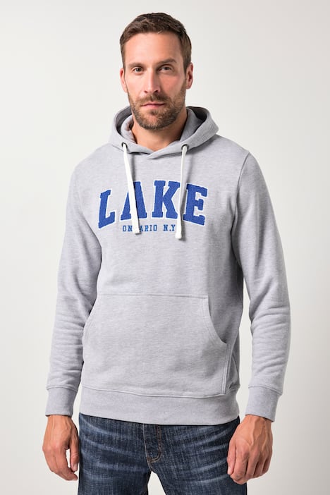 JP1880-huppari, collegehuppari, merkkejä, kengurutasku, suurin koko 8XL