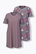 Bigshirts, 2er-Pack, Blüten, Rundhals/V-Ausschnitt, Halbarm