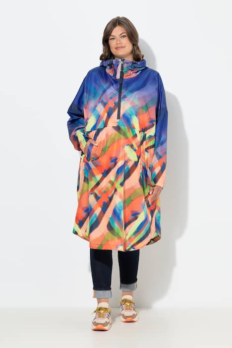 Funktions-Regencape, Unisex, Print, Kapuze
