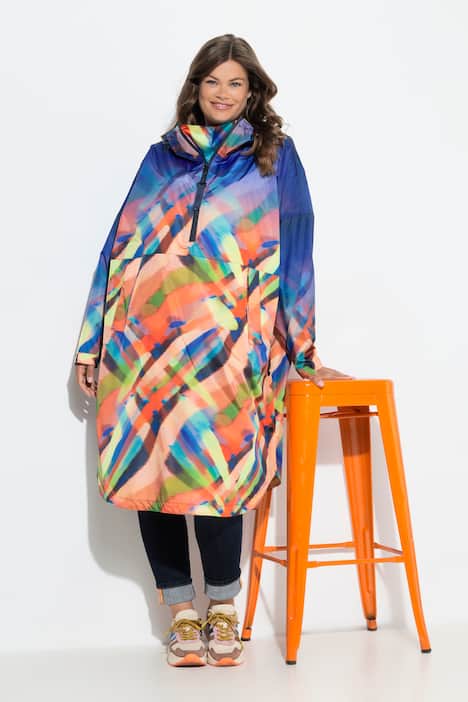 Funktions-Regencape, Unisex, Print, Kapuze