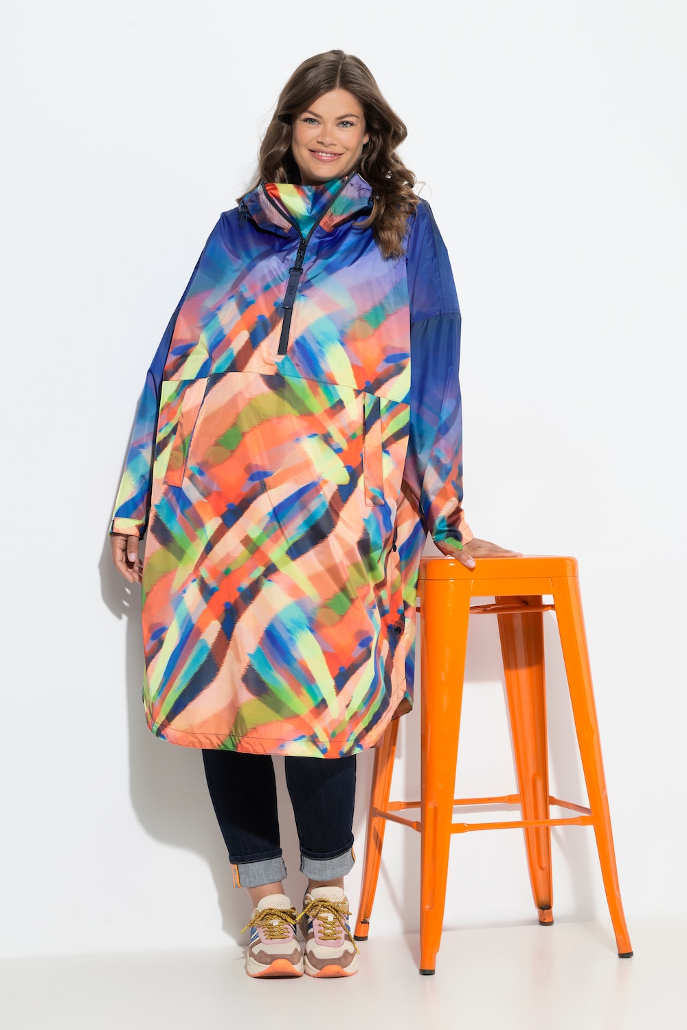 Funktions-Regencape, Unisex, Print, Kapuze