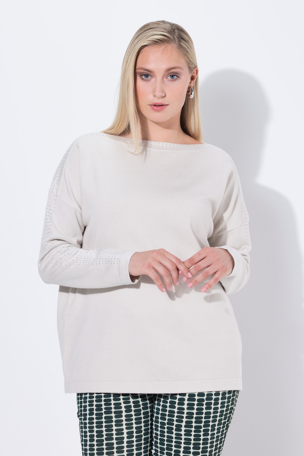 Große Größen Pullover, Damen, grau, Größe: 50/52, Viskose/Polyester/Synthetische Fasern, Ulla Popken