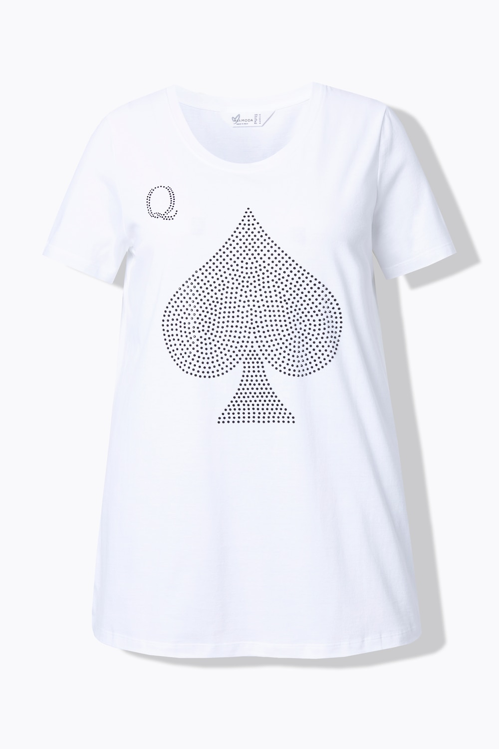 Stora storlekar T-shirt, Dam, vit, storlek: 54, Syntetfibrer/Bomull, Mia Moda