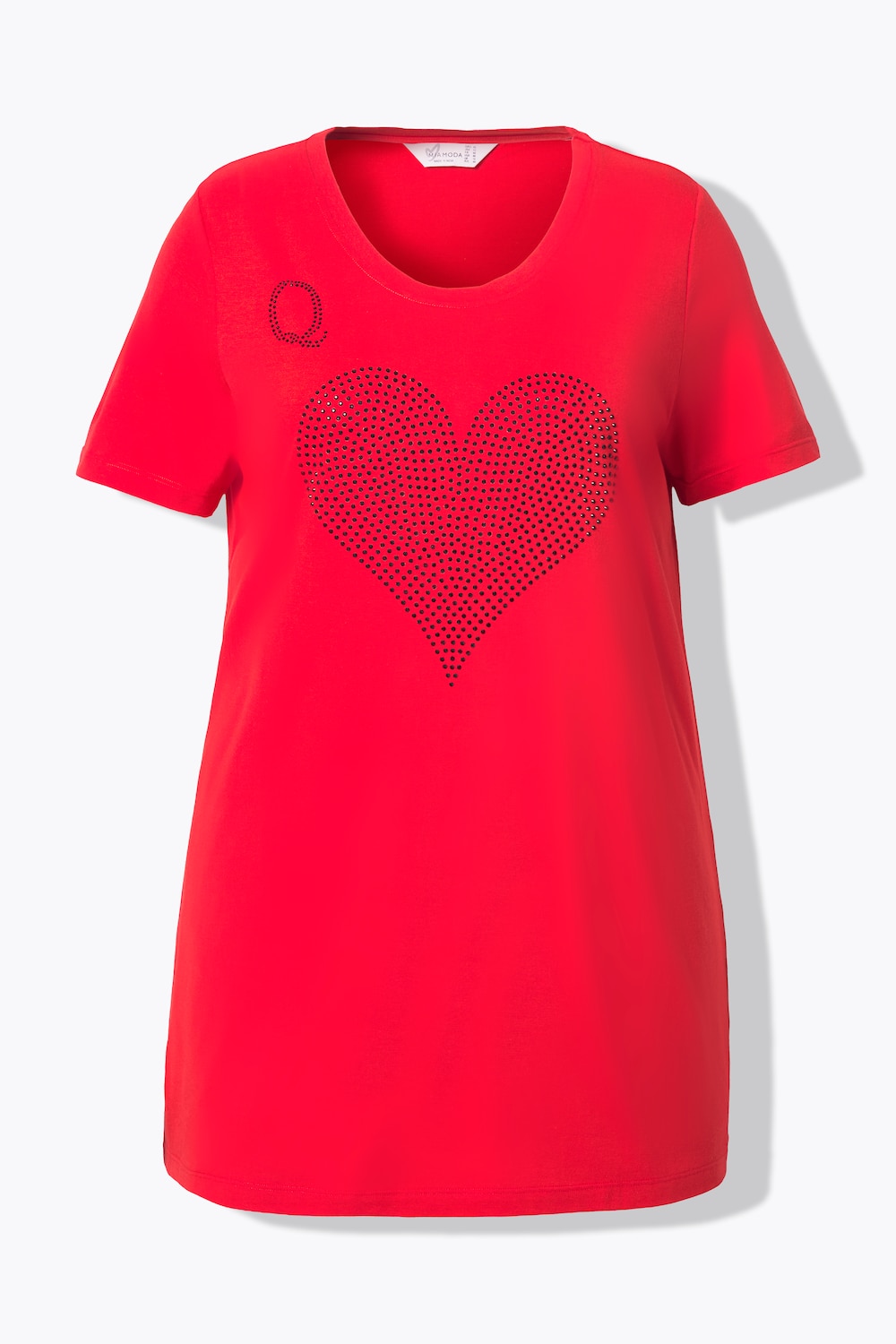 Stora storlekar T-shirt, Dam, röd, storlek: 52, Syntetfibrer/Bomull, Mia Moda