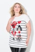 T-shirt, Bretonse strepen, speelkaarten-print