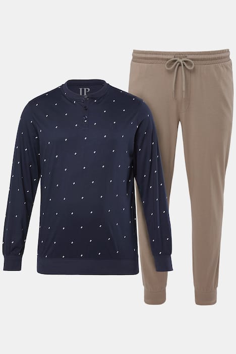 JP1880 pyjamas, homewear, mavevenlig pasform, todelt sæt, minimalismemønster, fås op til 8XL