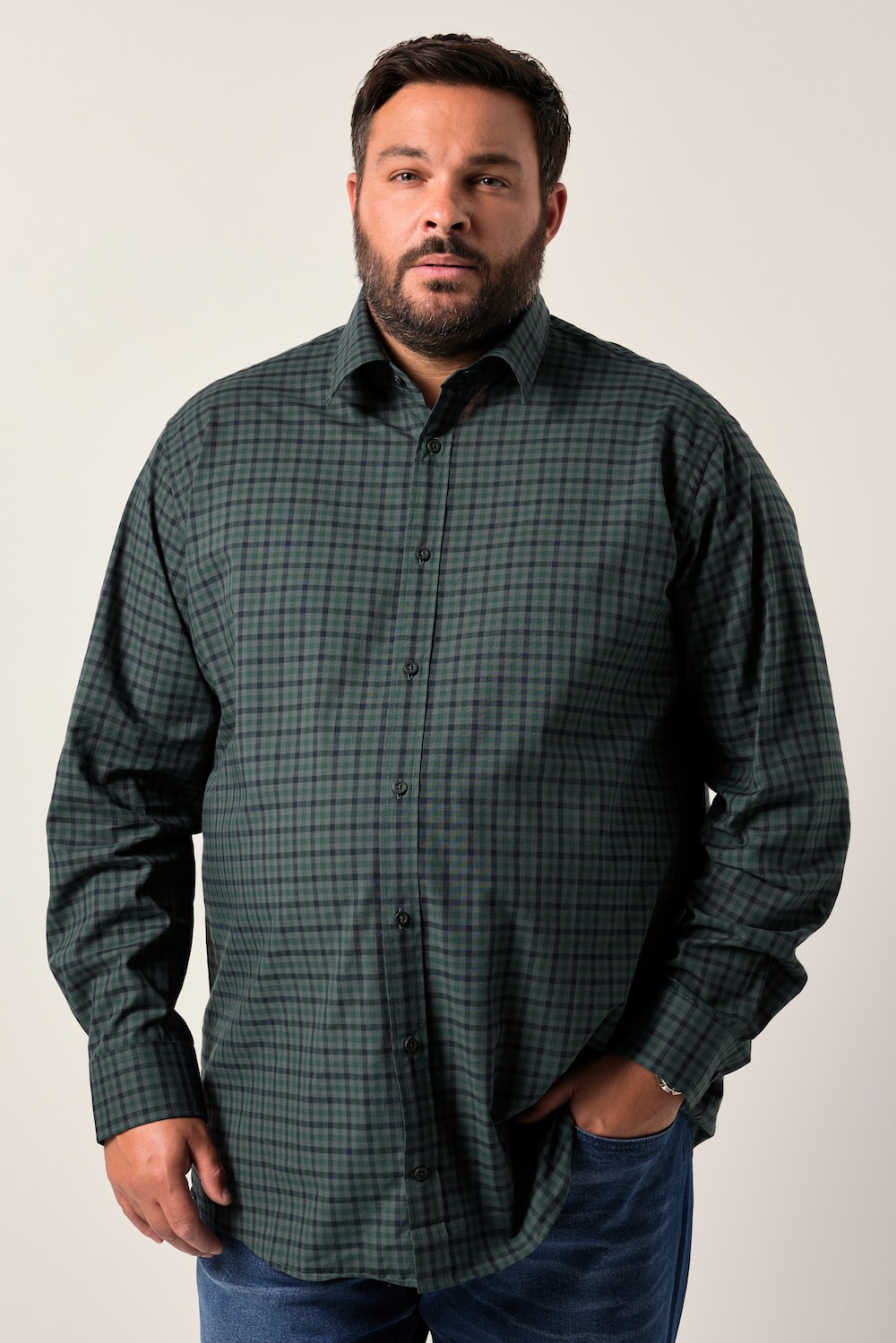 Men+ Karohemd, Langarm, Kentkragen, Comfort Fit, bis 8 XL