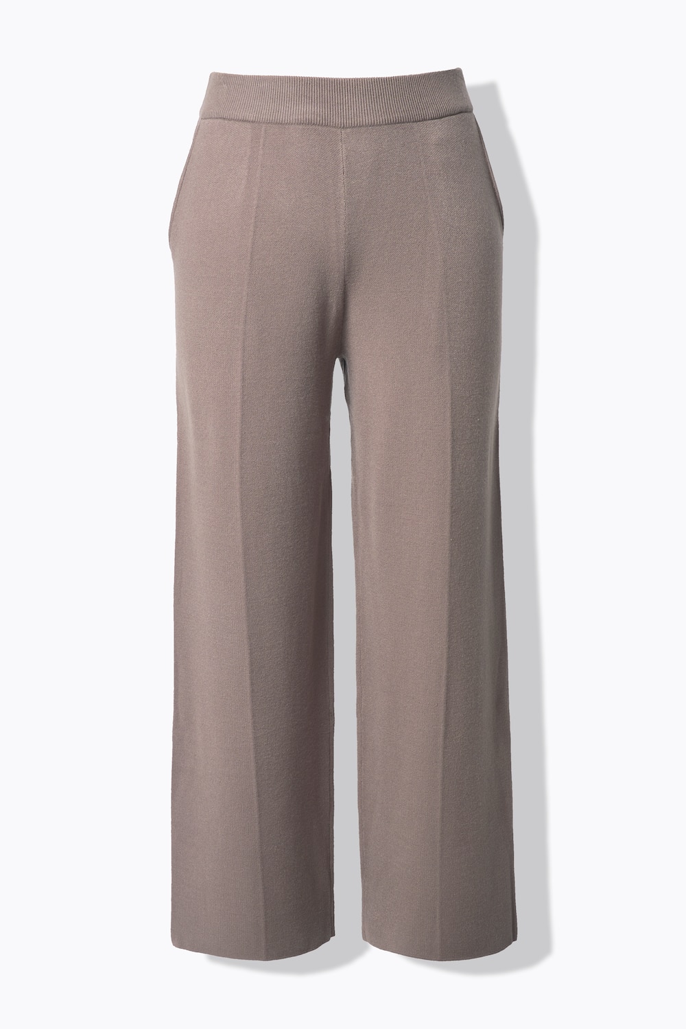Stora storlekar Finstickad byxa, Dam, brun, storlek: 54/56, Viskos/Polyester/Syntetfibrer, Ulla Popken