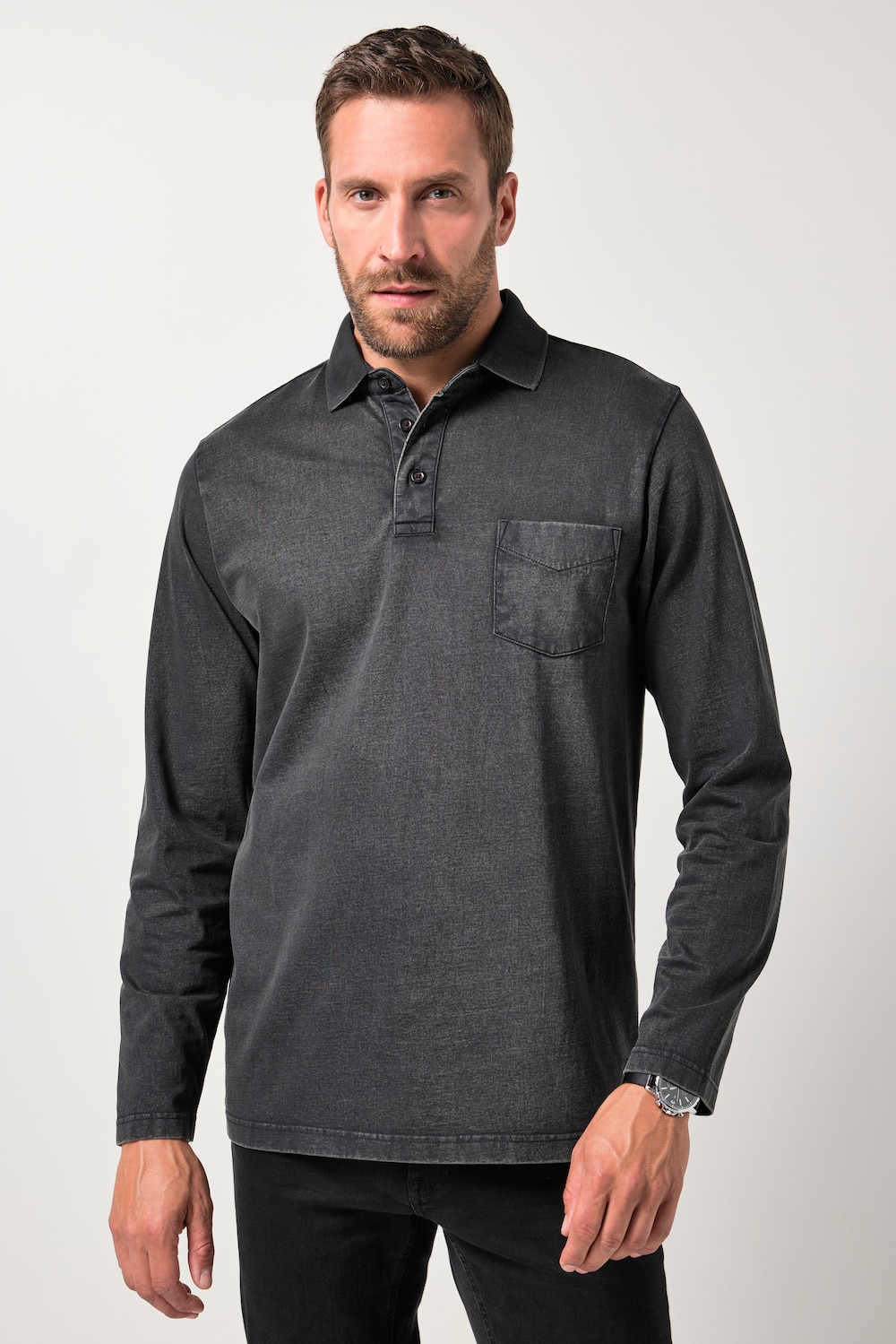 JP1880 Poloshirt, Langarm, Vintage Look, bis 8 XL
