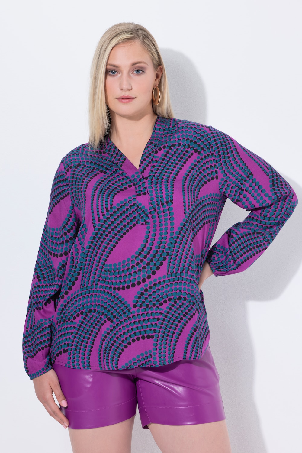 Thumbnail - Große Größen Bluse, Damen, lila, Größe: 50/52, Viskose, Ulla Popken