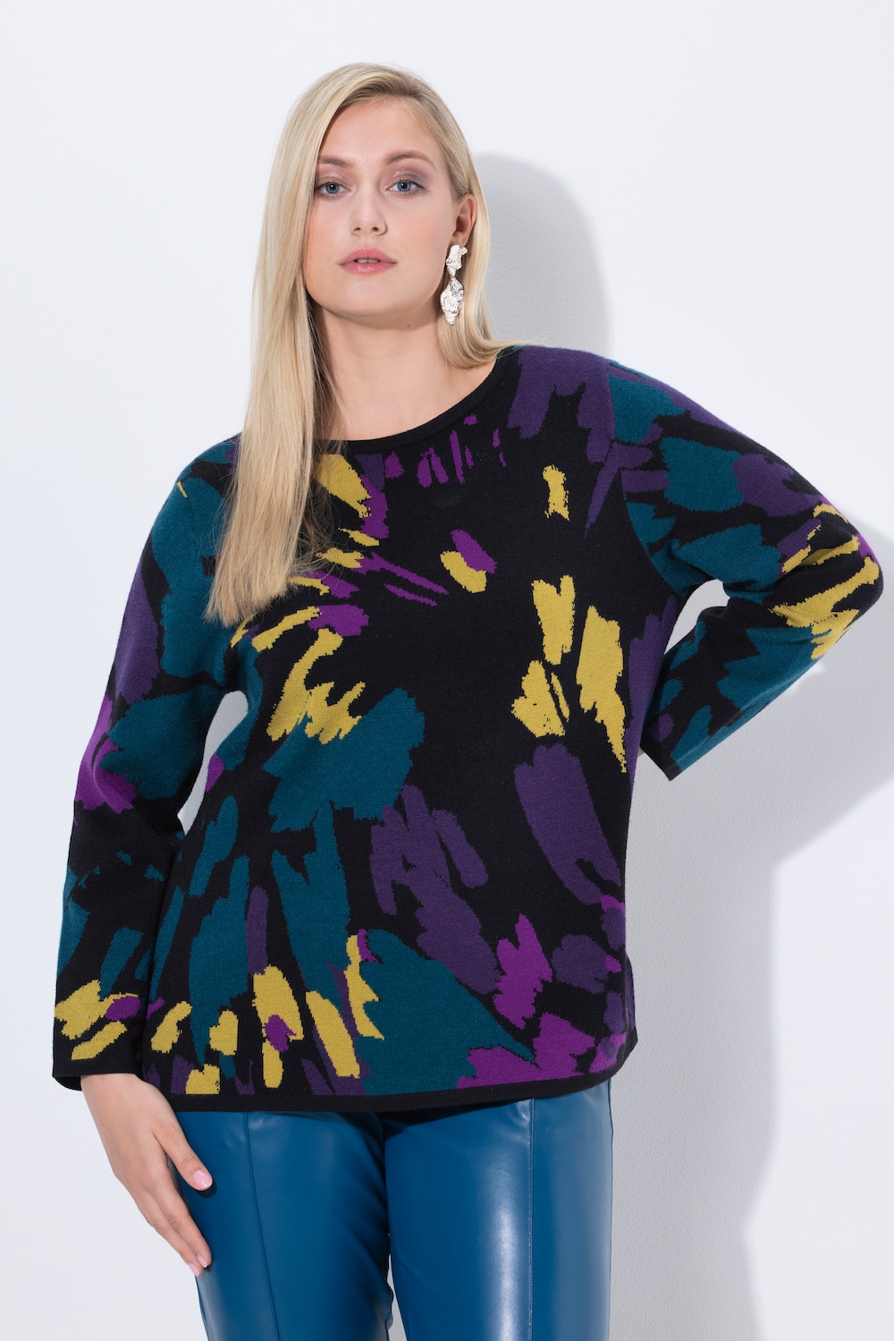Große Größen Pullover, Damen, schwarz, Größe: 58/60, Viskose/Polyester/Synthetische Fasern, Ulla Popken