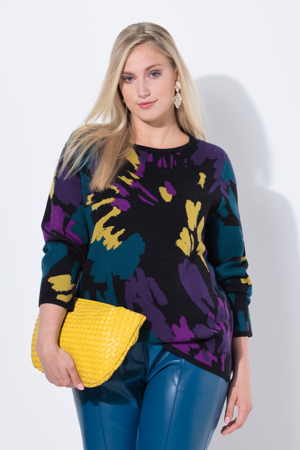 Große Größen Pullover, Damen, schwarz, Größe: 42/44, Viskose/Polyester/Synthetische Fasern, Ulla Popken