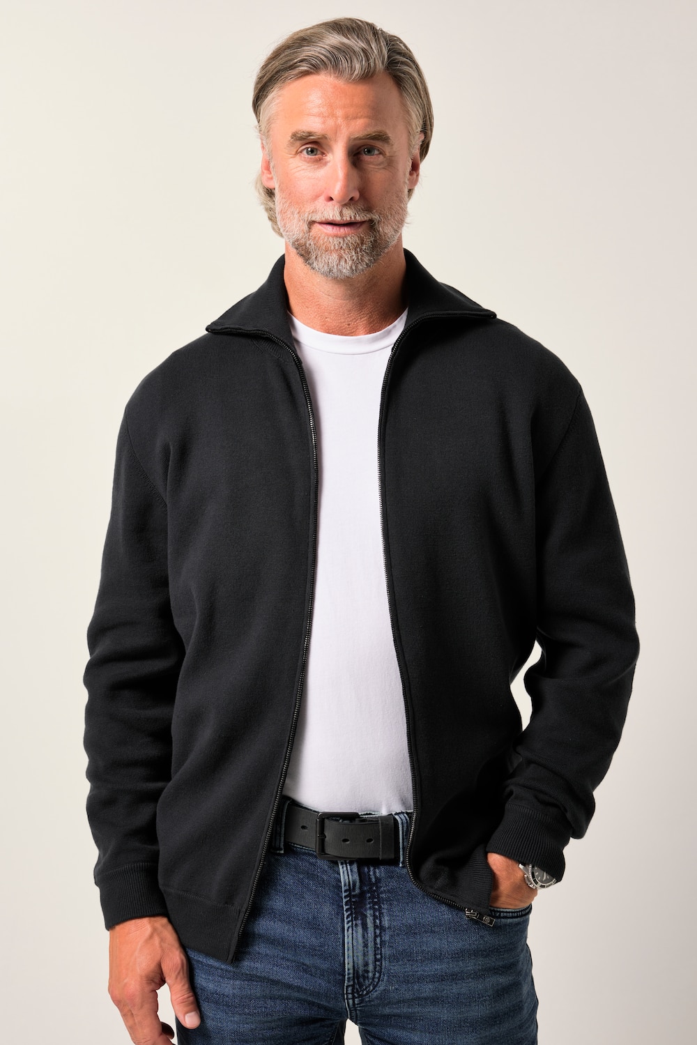 Boston Park Strickjacke, Milanostrick, Stehkragen, bis 84/86