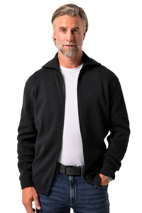 Rozepínací svetr, dlouhé rukávy, stojáček