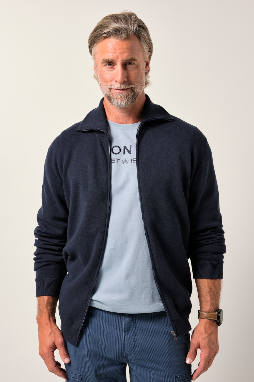 Boston Park vest, lange mouw, opstaande kraag, tot 84/86