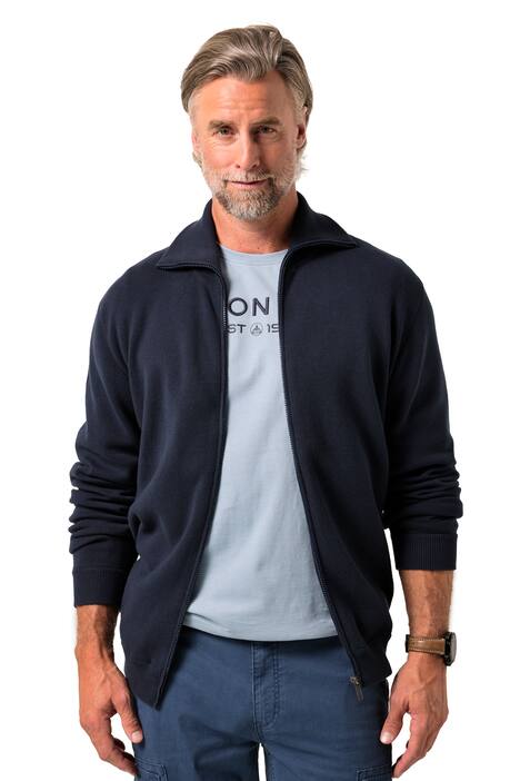 Rozepínací svetr, dlouhé rukávy, stojáček