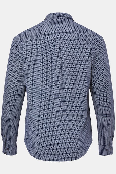 JP1880 Piquéhemd, Langarm, Alloverdruck, Mini Buttondown-Kragen, Modern Fit, bis 8 XL