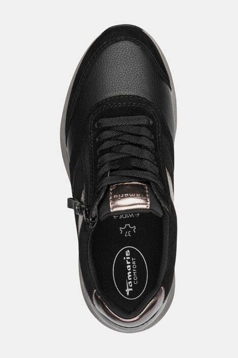 Skórzane buty na haluksy, Tamaris, zamek błyskawiczny, wide fit